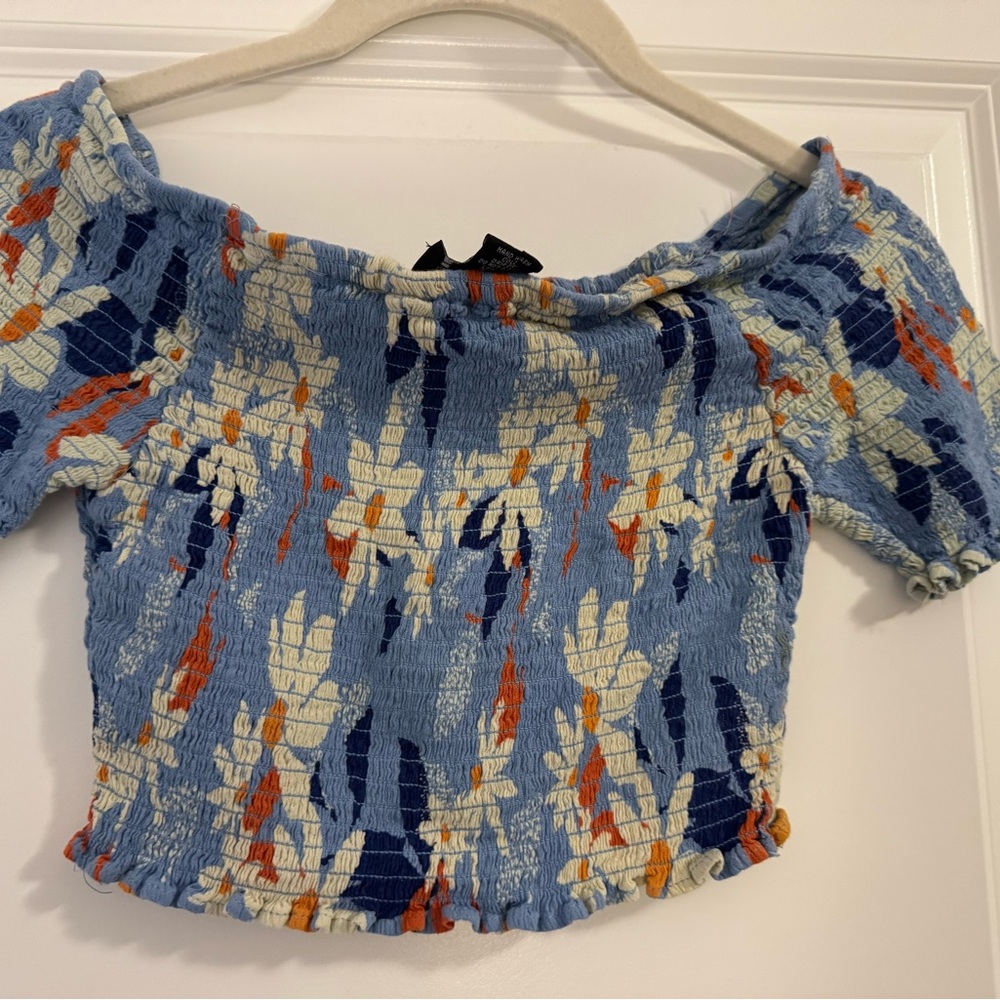 Angie Blue and Orange Crop Top